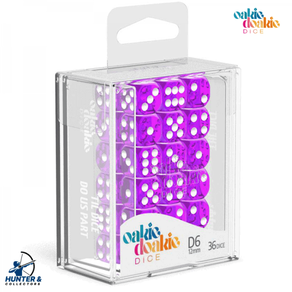 Oakie Doakie Dice W6 Würfel 12 mm Translucent - Lila 36 Stück